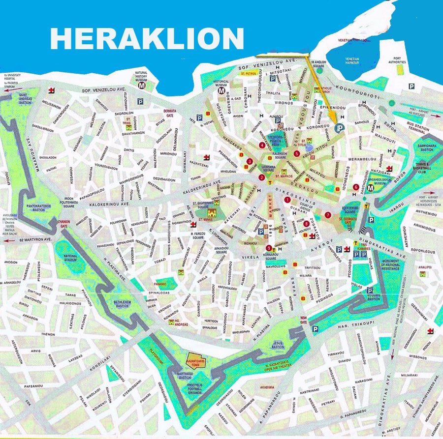 mappa di Heraklion città