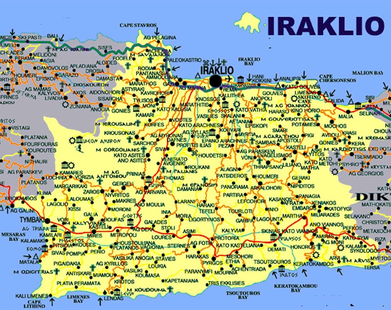 mappa della prefettura di Heraklion