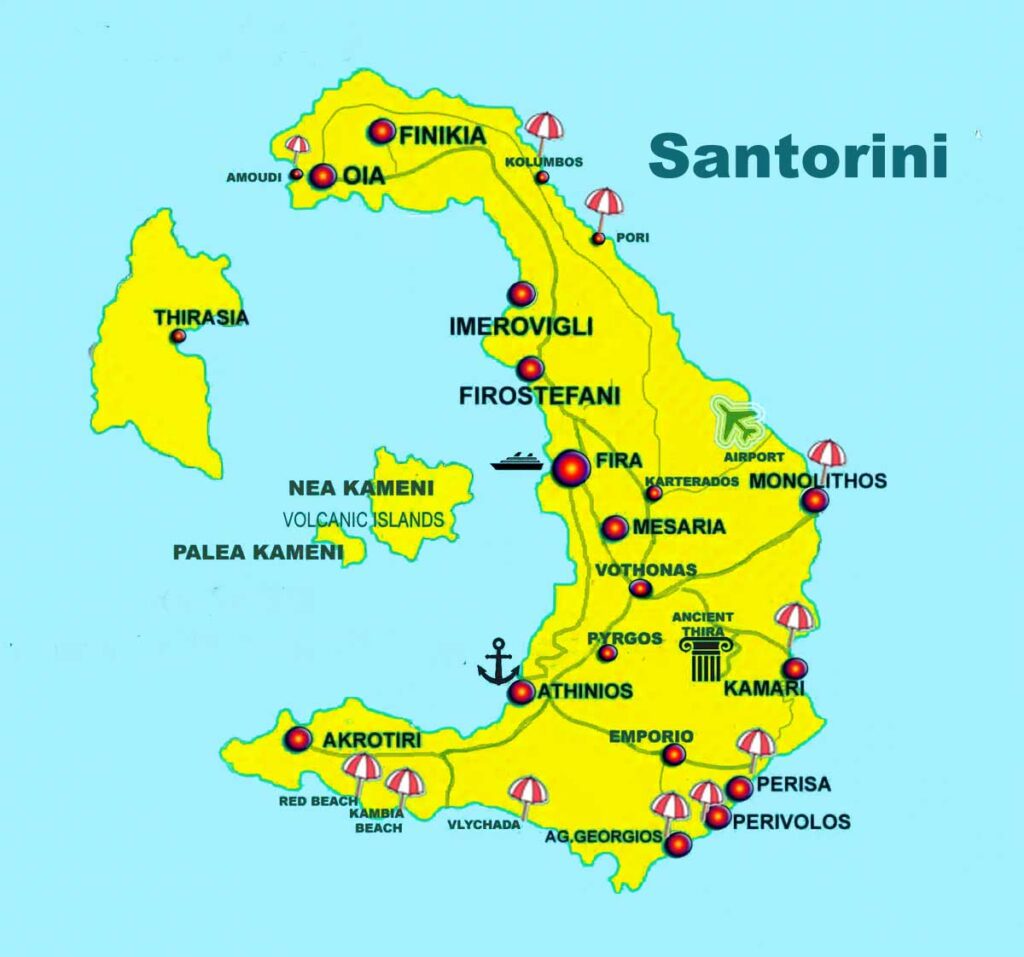 santorini mappa